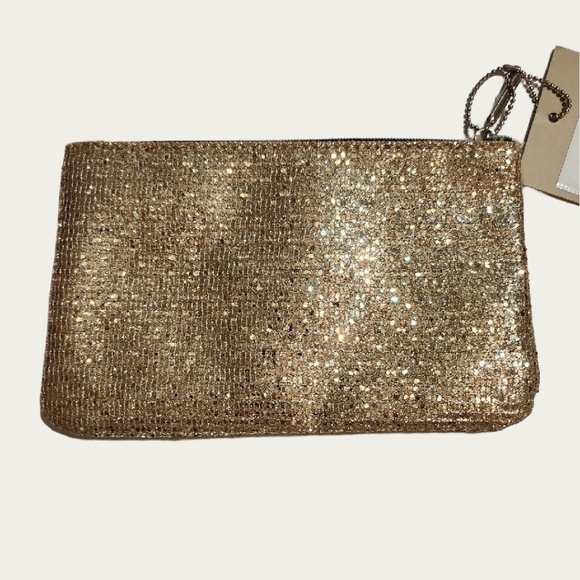 Mila Louise Gold Glitter Pouch NWT - Picture 3 of 7